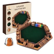 Tabuleiro de madeira Shut The Box Game LumWuds para 1-6 jogadores