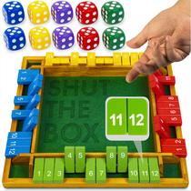 Tabuleiro de madeira Shut The Box Game para 4 jogadores 35cm