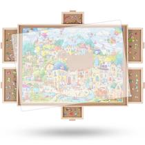 Tabuleiro de quebra-cabeça ALL4JIG giratório de 1500 peças com 6 gavetas 26x35cm