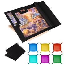 Tabuleiro de quebra-cabeça Tektalk dobrável 90x61 cm com suporte e bandejas