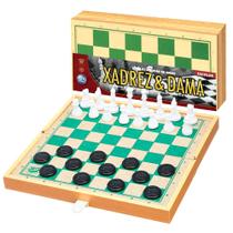 Tabuleiro de Xadrez e Dama Madeira Jogo Premium Original