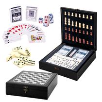 Tabuleiro De Xadrez Jogo de Mesa Luxo Dominó Baralho Madeira