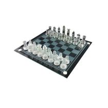 Tabuleiro de xadrez Jogo de xadrez de vidro de 35 cm com 32 peças de vidro