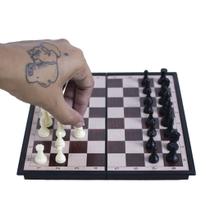 Tabuleiro de xadrez magnetico 17,7x17,7cm dobrável jogo de mesa