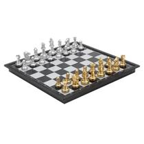 Tabuleiro De Xadrez Magnético Dobrável Jogo Estratégia Educacional Luxo Decorativo Com Peças Douradas E Prateadas Tabuleiro De Xadrez Magnético Dobrável Jogo Estratégia Educacional Luxo Decorativo Com Peças Douradas E Prateadas