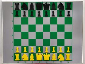 Tabuleiro de Xadrez Magnético Jaehrig Mural Didático Imãs Escolar 72x92cm