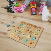 Tabuleiro Didático de Palavras Números e Quantidades em MDF