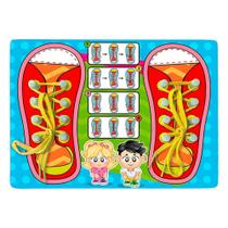 Tabuleiro Didático Jogo De Amarrar Cadarço Brinquedo Educativo Para Coordenação Infantil - DM Toys Tabuleiro Didático Jogo De Amarrar Cadarço Brinquedo Educativo Para Coordenação Infantil - DM Toys