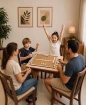 Tabuleiro Dominó Mesa Com Marcador Suporte Para Peças 60cm Tabuleiro Dominó Mesa Com Marcador Suporte Para Peças 60cm