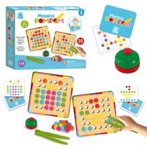 Tabuleiro Educativo Infantil Mosaico Pompom Para Crianças 1150