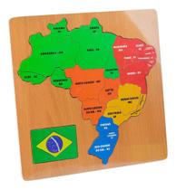 Tabuleiro Educativo Mapa Geografico Brasil 30pçs Encaixe