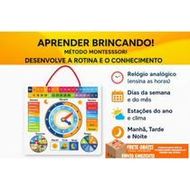 Tabuleiro Educativo Montessori Educativo Infantil Relógio Dias Meses Estações e Clima
