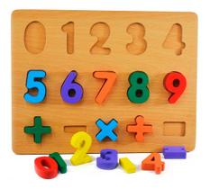 Tabuleiro Educativo Numeros Sinais Aprendizado Encaixe 30x23