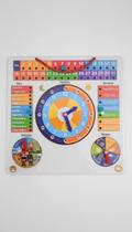 Tabuleiro Educativo Relógio Calendário Madeira