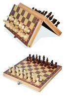 Tabuleiro imantado Madeira 3 em 1 Xadrez Damas Gamão