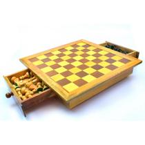 Tabuleiro Marchetado c/Gavetas p/ Xadrez 50x50cm- Botticelli