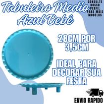 Tabuleiro Medio Azul Bebe Redondo Enfeite Festa Docinhos