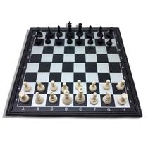 Tabuleiro Xadrez Magnético 19x19cm Dobrável Peças Pretas e Brancas com INMETRO Jogo de Estratégia para Adultos e Crianças