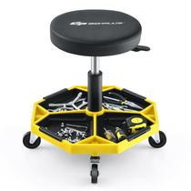 Taburete Mecánico Goplus con Ruedas y Altura Ajustable