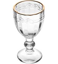 Taça 50ml De Licor De Cristal Ecológico Com Borda Dourada Imperial