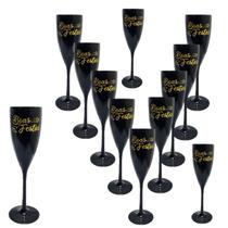 Taça Acrílica Champanhe 180ml Especial Boas Festas Kit 12pçs Taça Acrílica Champanhe 180ml Especial Boas Festas Kit 12pçs