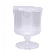 Taça Acrílica com Tampa 150 Ml 05 Unidades Transparente