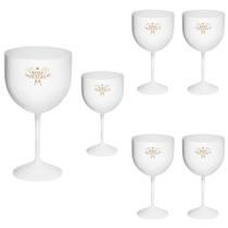 Taça Acrílico Gin 500ml Boas Festas Várias Cores 6pçs Taça Acrílico Gin 500ml Boas Festas Várias Cores 6pçs