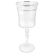 Taça Água Suco 300ml Grace Cristal Friso Platino Borda Prata Luxo Taça Água Suco 300ml Grace Cristal Friso Platino Borda Prata Luxo