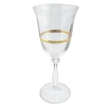 Taça Água Suco 350Ml Ângela Cristal Decorado Friso Dourado Taça Água Suco 350Ml Ângela Cristal Decorado Friso Dourado