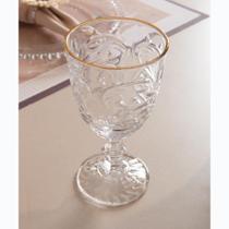 Taça Água Wolff Arabesco Fio de Ouro 320ml Cristal Ecológico