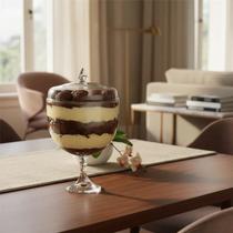 Taça Americana Doce Acrílico Safira Tampa 1,250ml Sobremesa Taça Americana Doce Acrílico Safira Tampa 1,250ml Sobremesa