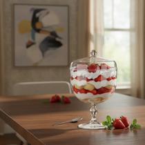 Taça Americana Sobremesa Acrílico Cristal Tampa 1,250ml Taça Americana Sobremesa Acrílico Cristal Tampa 1,250ml