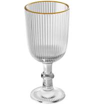 Taça Avulsa 75ml De Vidro Para Licor Com Fio De Ouro Lines