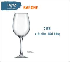 Taça Barone 385ml - Vinho Tinto Rosé Branco Água 01 uni Taça Barone 385ml - Vinho Tinto Rosé Branco Água 01 uni