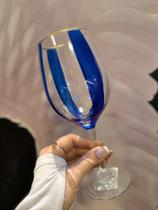 Taca barone royale azul c/filete metalizado 480ml Taca barone royale azul c/filete metalizado 480ml