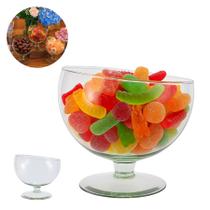 Taça bomboniere de vidro com boca torta tam. médio de mesa