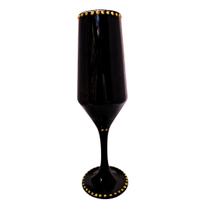Taça Cálice Negro e Dourado Luxo Buffet 190ml Vidro