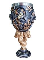 Taça Calice Resina Game Off Thrones Dragão Dourado 180ml Taça Calice Resina Game Off Thrones Dragão Dourado 180ml