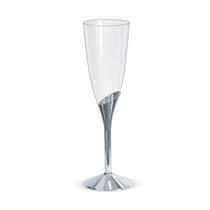 Taça champagne base prata 6 unid