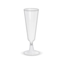 Taça Champagne Descartável 150 ml C/ 06 UNID - Silver Plastic