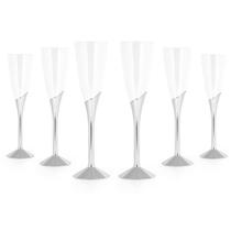 Taça Champanhe Acrilico Prata 150ml - SilverPlastic