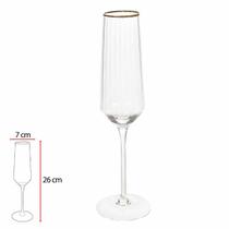 Taca Champanhe C/ Borda De Ouro 200ml