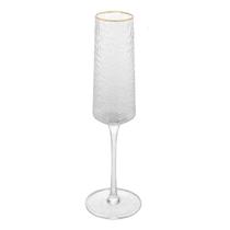 Taça Champanhe Cristal c/ Fio de Ouro Petra 300 ml Lyor Taça Champanhe Cristal c/ Fio de Ouro Petra 300 ml Lyor