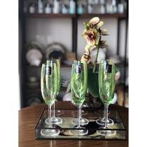 Taça champanhe cristal ecológ 220ml cor verde limão - Bohemia