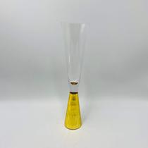 Taça Champanhe em Vidro com Pé Dourado 280ml 25x5cm