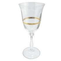 Taça Champanhe Espumante 190ml Ângela Cristal Decorado Friso Dourado Luxo Taça Champanhe Espumante 190ml Ângela Cristal Decorado Friso Dourado Luxo