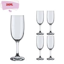 Taça Champanhe Transparente Cristal 180ml -4 Unidades Oferta