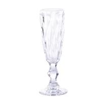 Taça Champanhe Vinho Vidro Diamante Transparente Kit 6 Pçs