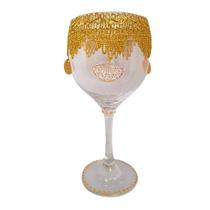 Taça Cigana Leque e Moedas Transparente Super Luxo Royal 365ml Vidro