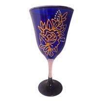 Taça Cigana Sara Kali Lírio Rosa Azul Luxo 365ml Vidro